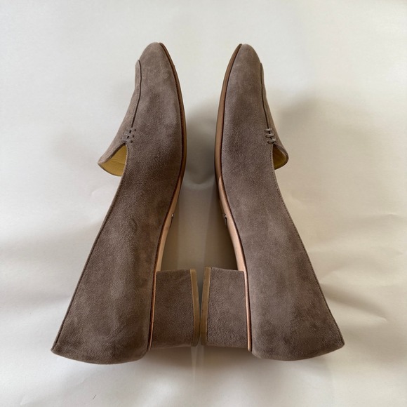 Sarah Flint Handmade in Italy Suede Loafers Block Heel Comfortable Chic Sz 38.5 - Picture 1 of 8